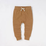 Pantalon bébé coton biologique caramel, collection printemps