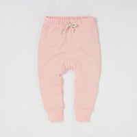 Pantalon bébé coton biologique rose poudré avec nœud – NounaBaby Dakar