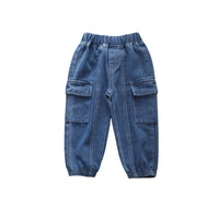 Pantalon cargo en jean bleu pour enfant 3 à 5 ans – NounaBaby Dakar Sénégal