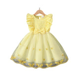 Robe d'été fête pour fille 3 à 4 ans en jaune pastel – NounaBaby Dakar Senegal