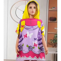 Serviette de bain à capuche enfant motif – NounaBaby Dakar Sénégal rose jaune 