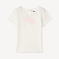 T-shirt bébé fille  beige écru motif cœur coton Dakar