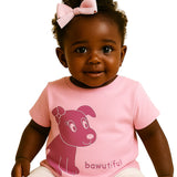 T-shirts en Coton Bio Imprimés pour Bébé Blukids F
