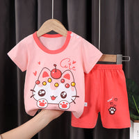 Ensemble "Chaton Gourmand" rose et corail , nounababy Dakar Senegal