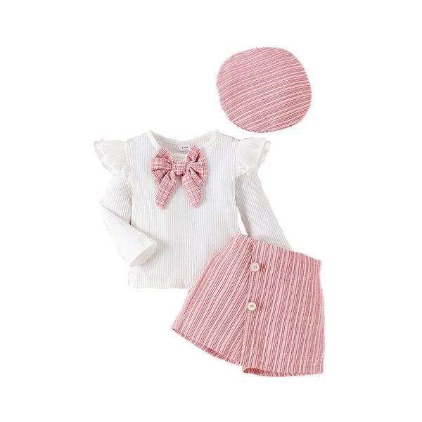 Vue complète de l’ensemble 3 pièces bébé fille élégant – parfait pour cérémonies à Dakar