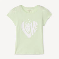 T-shirt enfant fille vert menthe print cœur pailleté – boutique bébé NounaBaby Dakar