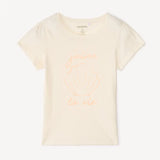 T-shirt fille beige "j'aime la vie" print pailleté coton – vêtement enfant Sénégal NounaBaby