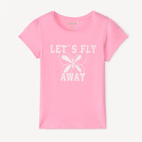 T-shirt fille coton rose print papillon pailleté – NounaBaby Dakar Sénégal