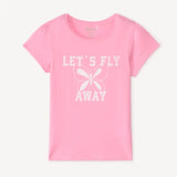 T-shirt fille coton rose print papillon pailleté – NounaBaby Dakar Sénégal