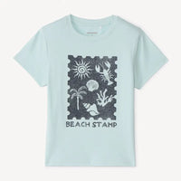 T-shirt garçon bleu menthe print Beach Stamp – vêtements enfant Sénégal NounaBaby