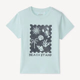 T-shirt garçon bleu menthe print Beach Stamp – vêtements enfant Sénégal NounaBaby