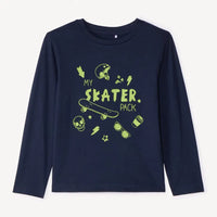 T-shirt garçon bleu skater pack coton – Mode enfant Dakar