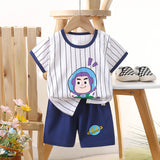 Ensemble "Petit Astronaute" rayé bleu, nounababy Dakar sénégal