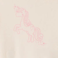 Grenouillère bébé fille beige motif licorne