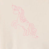 Grenouillère bébé fille beige motif licorne