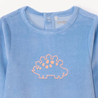 Motif dinosaure orange sur dors-bien bébé bleu