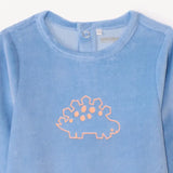 Motif dinosaure orange sur dors-bien bébé bleu
